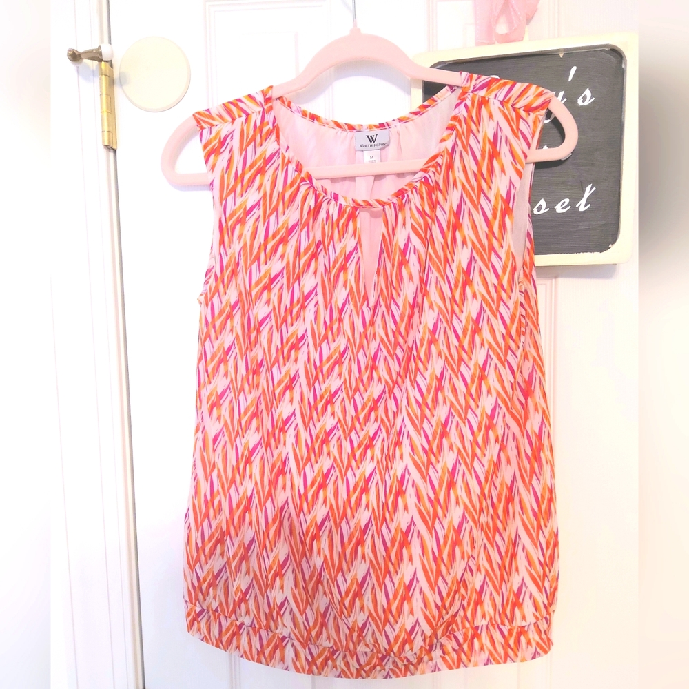 WORTHINGTON M Colorful Sleeveless Blouse